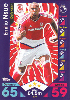 Emilio Nsue Middlesbrough 2016/17 Topps Match Attax #205